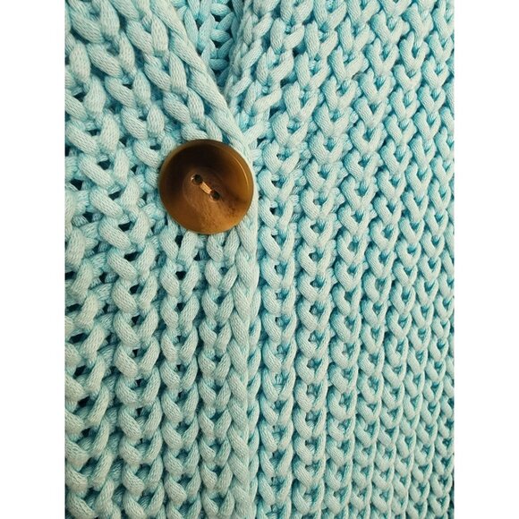 NWT FREE PEOPLE Offside Longline Cardigan Size Small Crystal Seas Blue Knit - Picture 4 of 6